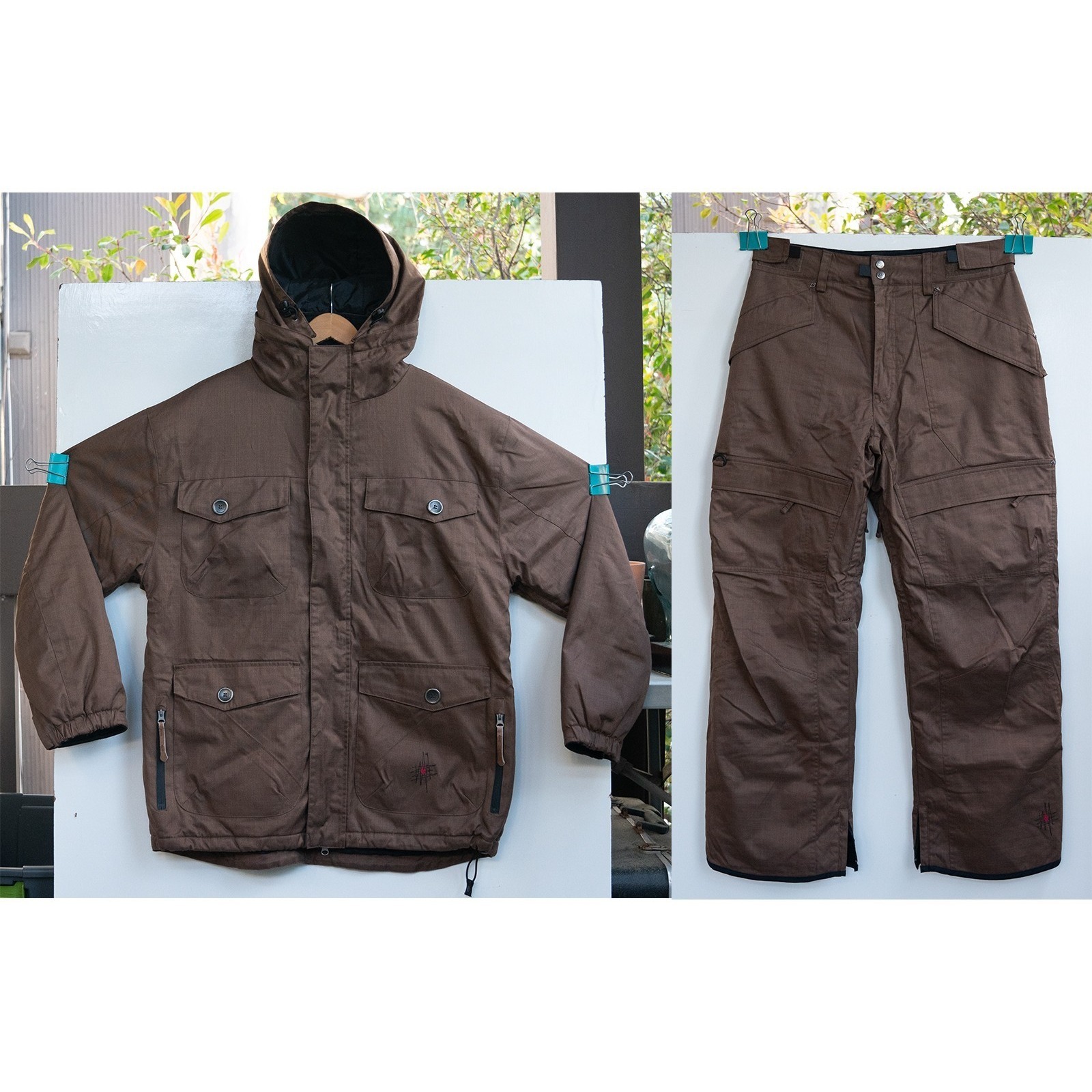 Men's Kemper Brown Skiing Snowboarding Set - Winter Jacket + Snow Pants - Size L